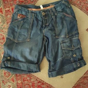 Joie blue denim shorts. Adjustable length.